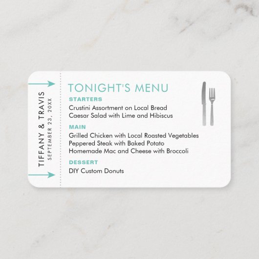 Boarding Pass Flugzeug Ticket Platzkarte Minimenü (Rückseite)