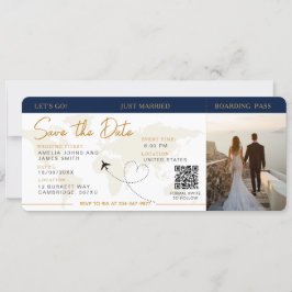 Boarding Pass Flugzeug Ticket Save the Date Hochze Einladung