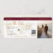 Boarding Pass Flugzeug Ticket Save the Date Hochze Einladung (Vorne/Hinten)