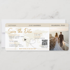 Boarding Pass Flugzeug Ticket Save the Date Hochze Einladung