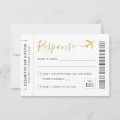 Boarding Pass Flugzeug Ticket Tracket Thema Party RSVP Karte (Vorderseite)