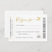 Boarding Pass Flugzeug Ticket Tracket Thema Party  RSVP Karte (Vorne/Hinten)