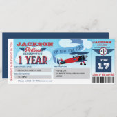 Boarding-Pass, Flugzeug-Ticket, Zeitfliegen, 1. In Einladung (Vorne/Hinten)