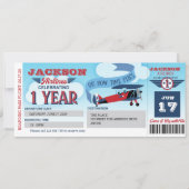 Boarding-Pass, Flugzeug-Ticket, Zeitfliegen, 1. In Einladung (Vorderseite)