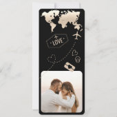 Boarding Pass Flugzeug Ticket Zielort mit Foto Einladung (Rückseite)