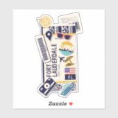 BOARDING PASS FORT LAUDERDALE FLORIDA USA AUFKLEBER (Blatt)