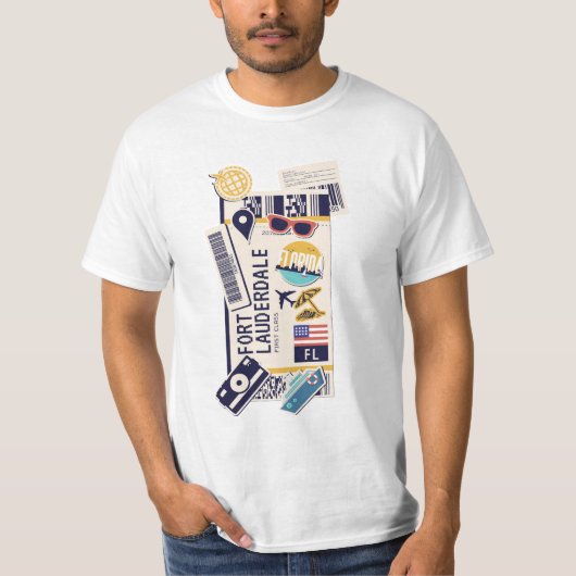 BOARDING PASS FORT LAUDERDALE FLORIDA USA T-Shirt (Vorderseite)