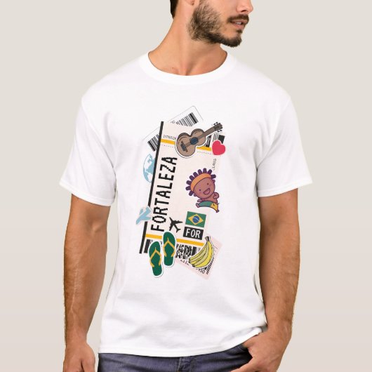 BOARDING PASS FORTALEZA BRAZIL T-Shirt (Vorderseite)