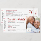 Boarding-Pass-Foto Rote Flugzeug-Logo Rett (Vorne/Hinten)