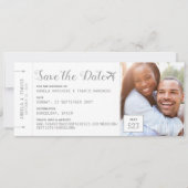 Boarding Pass Foto Zielort Save the Date (Vorderseite)