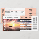 Boarding-Pass für Beach-Theme Einladung (Vorne/Hinten)