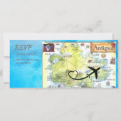 Boarding Pass für eine Hochzeit in Antigua (Rückseite)