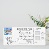 Boarding Pass für Hochzeiten in Las Vegas, Nevada Einladung (Stehend Vorderseite)