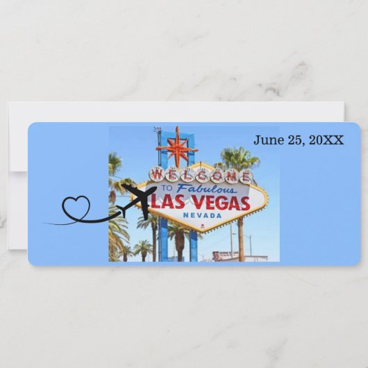 Boarding Pass für Hochzeiten in Las Vegas, Nevada Einladung (Rückseite)