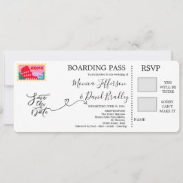 Boarding Pass für Hochzeiten in Rom, Italien Einladung