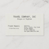 Boarding-Pass für individuell anpassbare Flugzeuge Visitenkarte (Rückseite)