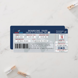 Boarding Pass Geburtstagsladen Einladung