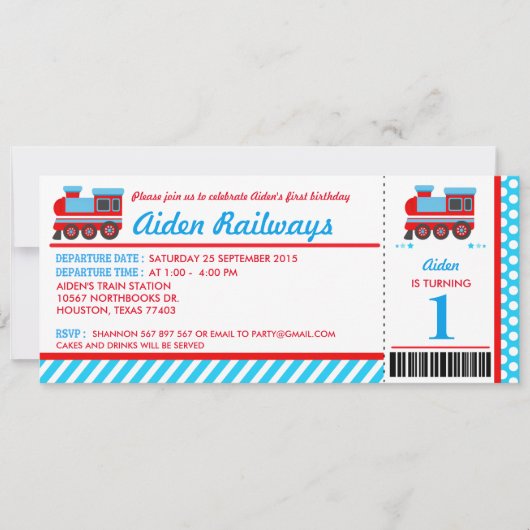 Boarding Pass Geburtstagsparty Einladung (Vorderseite)