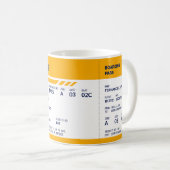 Boarding Pass - Gelb Kaffeetasse (VorderseiteRechts)