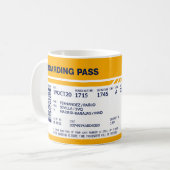 Boarding Pass - Gelb Kaffeetasse (Vorderseite Links)