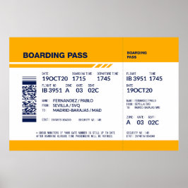 Boarding Pass - Gelb Poster