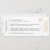 Boarding Pass Gold Hochzeit in Urlaubsort Save The Date (Rückseite)