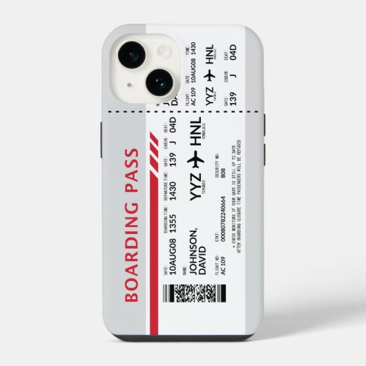 Boarding Pass - Grau iPhone Hülle (Rückseite)