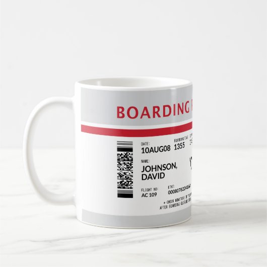 Boarding Pass - Grau Kaffeetasse (Links)