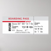 Boarding Pass - Grau Poster (Vorne)