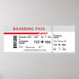 Boarding Pass - Grau Poster