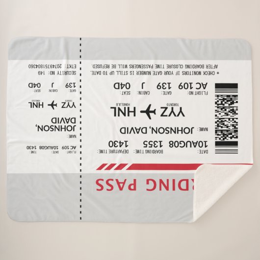 Boarding Pass - Grau Sherpadecke (Vorderseite (Horizontal))