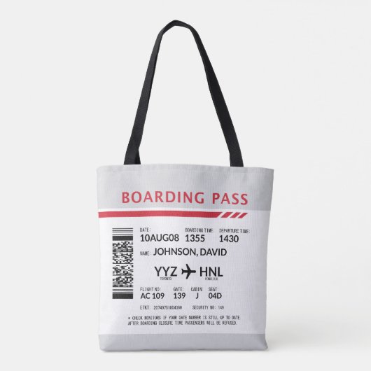 Boarding Pass - Grau Tasche (Rückseite)