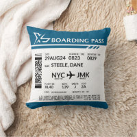 Boarding Pass - Graues Kissen