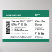 Boarding Pass - Green Poster (Vorne)