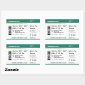 Boarding Pass - Green Rechteckiger Aufkleber (Blatt)