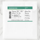 Boarding Pass - Green Rechteckiger Aufkleber (Tasche)