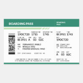 Boarding Pass - Green Rechteckiger Aufkleber (Vorderseite)