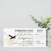 Boarding Pass Griechische Inseln Einladung Hochzei (Stehend Vorderseite)