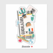 BOARDING PASS GUADALAJARA MEXICO AUFKLEBER (Blatt)