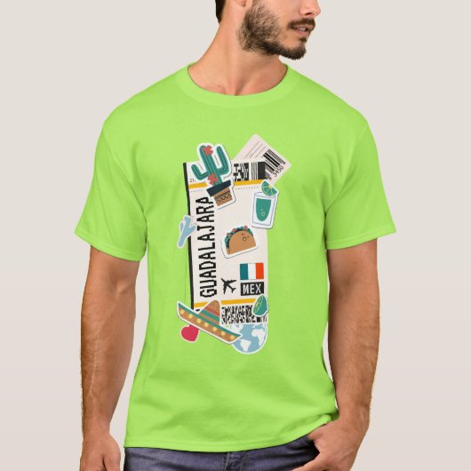 BOARDING PASS GUADALAJARA MEXICO T-Shirt (Vorderseite)