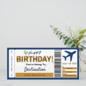 Boarding Pass Happy Birthday Ticket (Stehend Vorderseite)
