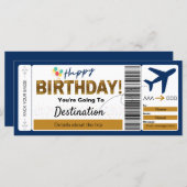 Boarding Pass Happy Birthday Ticket (Vorne/Hinten)