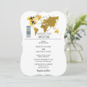 Boarding-Pass-Hochzeit Einladung (Stehend Vorderseite)