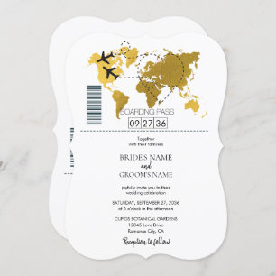 Boarding-Pass-Hochzeit Einladung