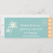 Boarding Pass Hochzeit Einladung türkis Orange (Rückseite)