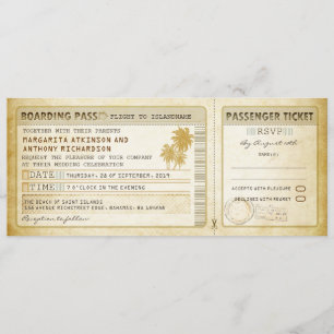 Boarding Pass Hochzeit Eintrittskarten & uAwg Einladung