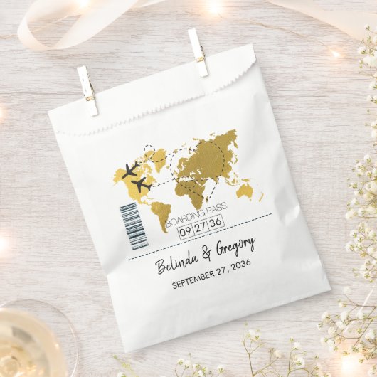 Boarding-Pass-Hochzeit Geschenktütchen (Ausgeschnitten)