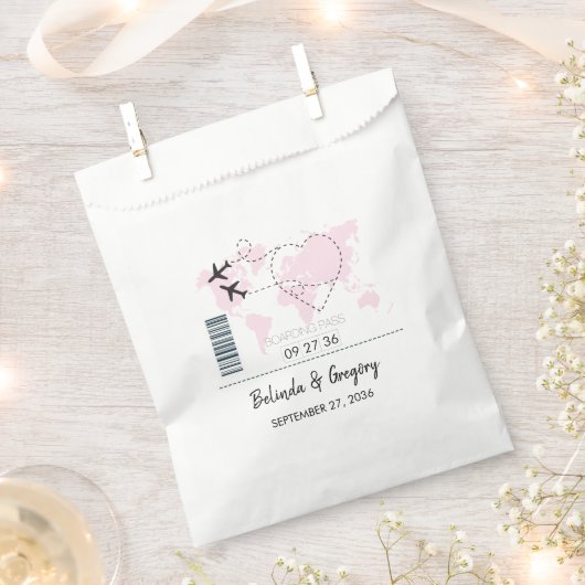 Boarding-Pass-Hochzeit Geschenktütchen (Ausgeschnitten)