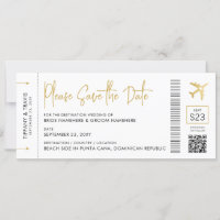 Boarding Pass Hochzeit in Urlaubsort Elegante