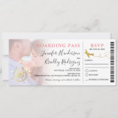 Boarding Pass | HOCHZEIT IN URLAUBSORT FOTO Einladung (Vorderseite)